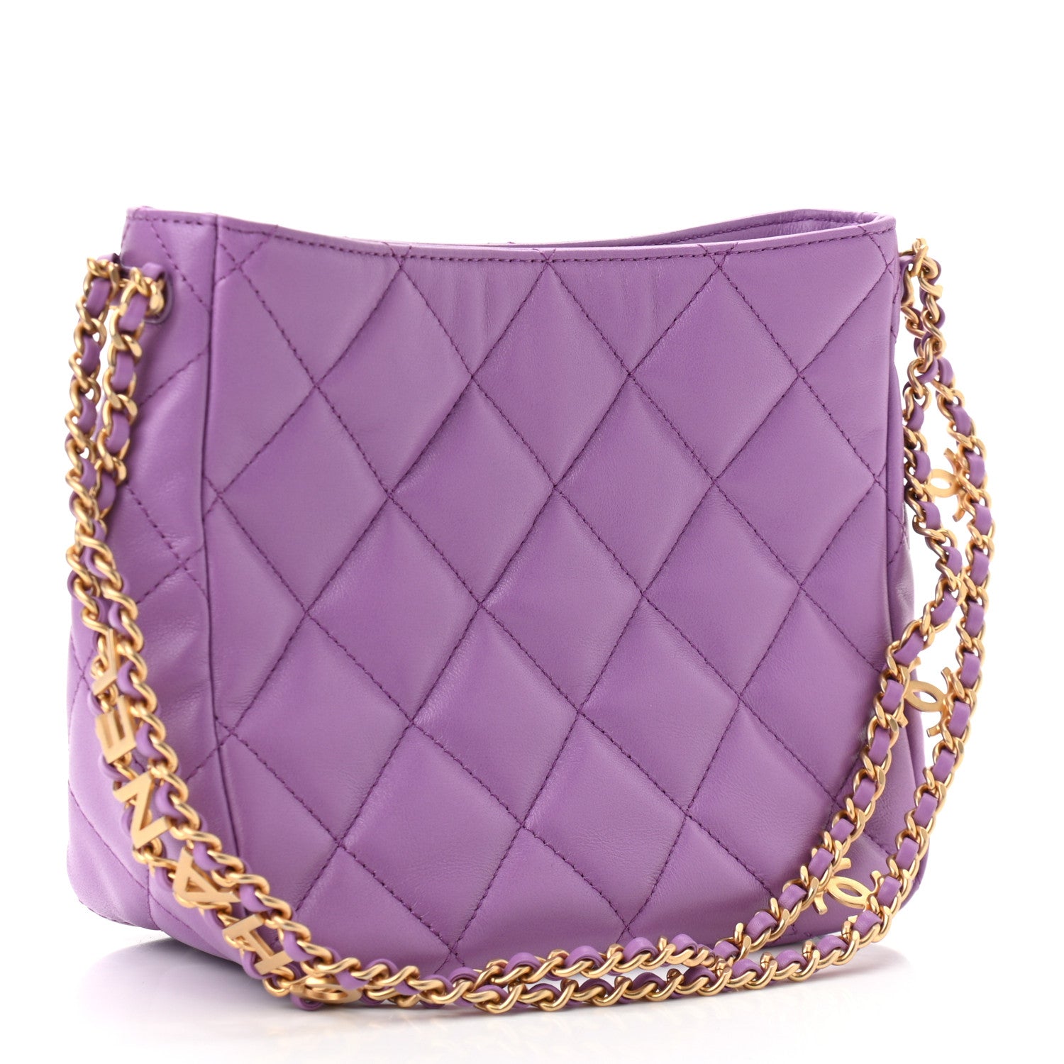 Chanel Lambskin Quilted Small Pick Me Up Hobo Purple 3 of 10