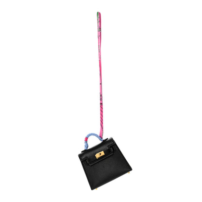 Hermes Tadelakt Mini Kelly Twilly Bag Charm Black 1 of 6