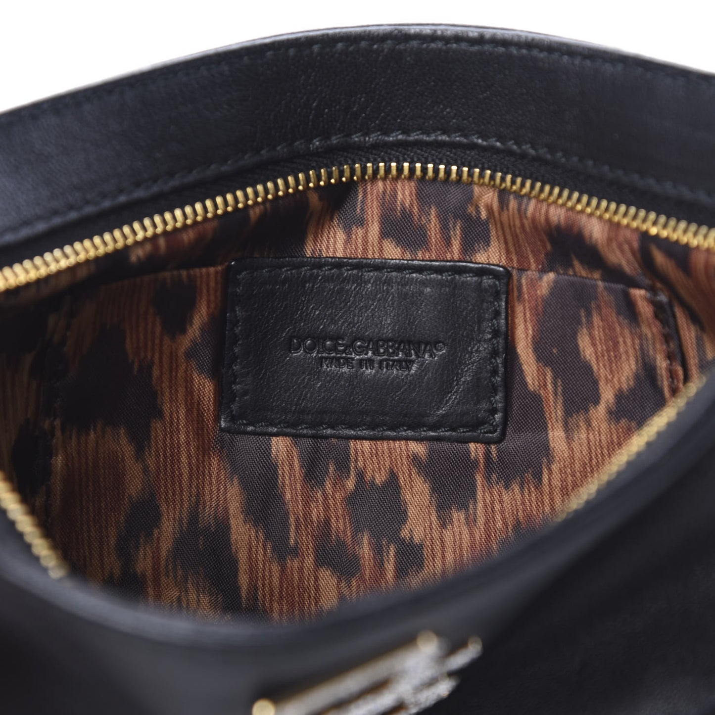 Calfskin Crystal Pochette Black