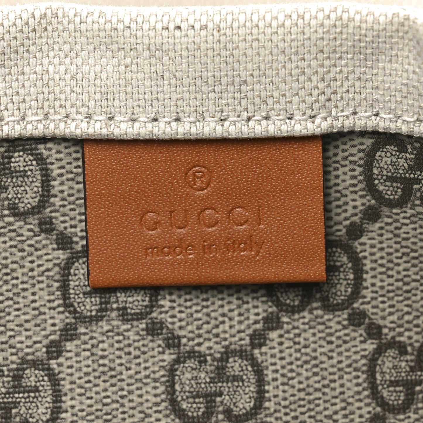 Canvas Calfskin Logo Print Large Tote Bag Brown