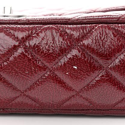 Chanel Crinkled Patent Quilted Jumbo Single Flap Burgundy 12 of 13