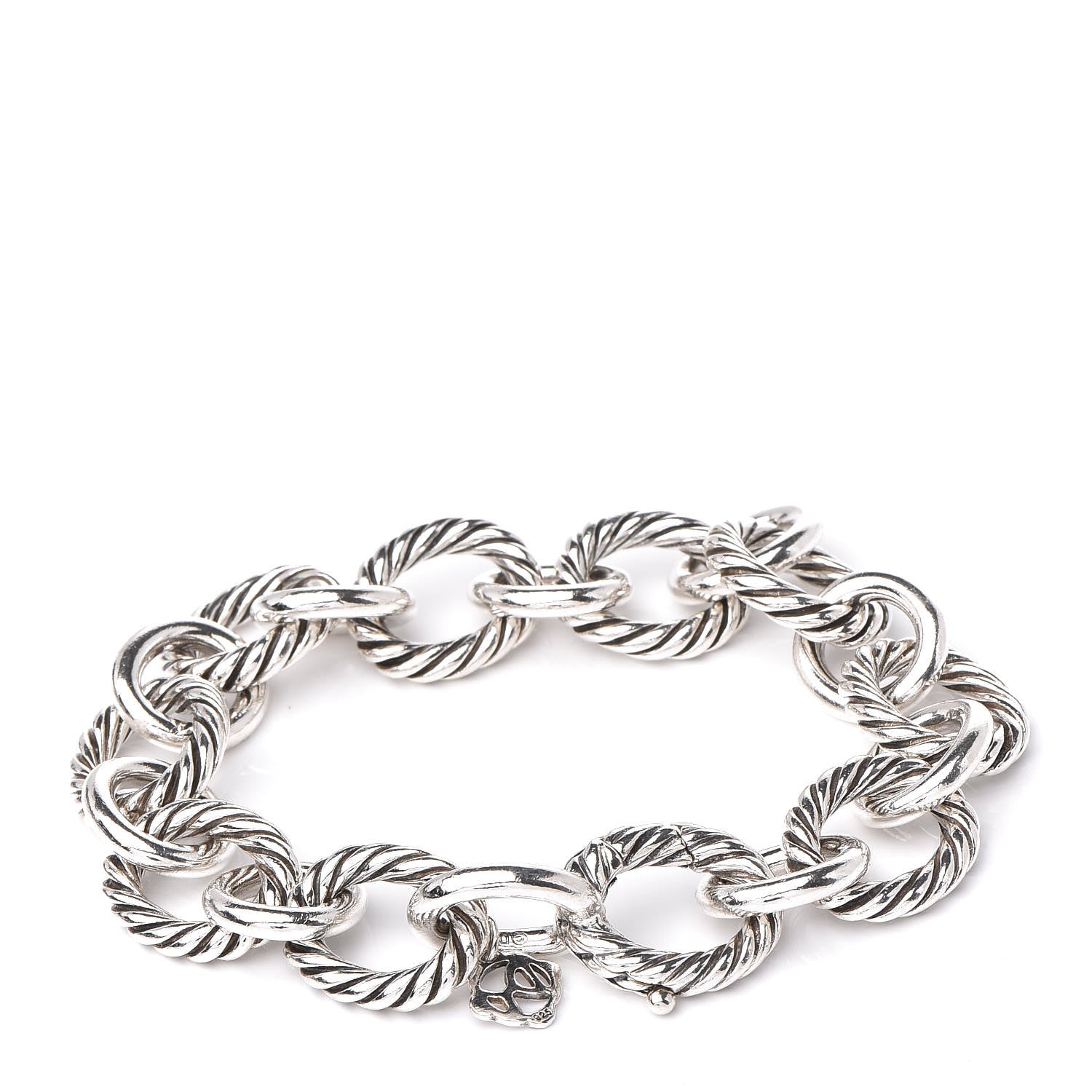 David Yurman Sterling Silver 12mm Large Oval Link Bracelet 3 of 4