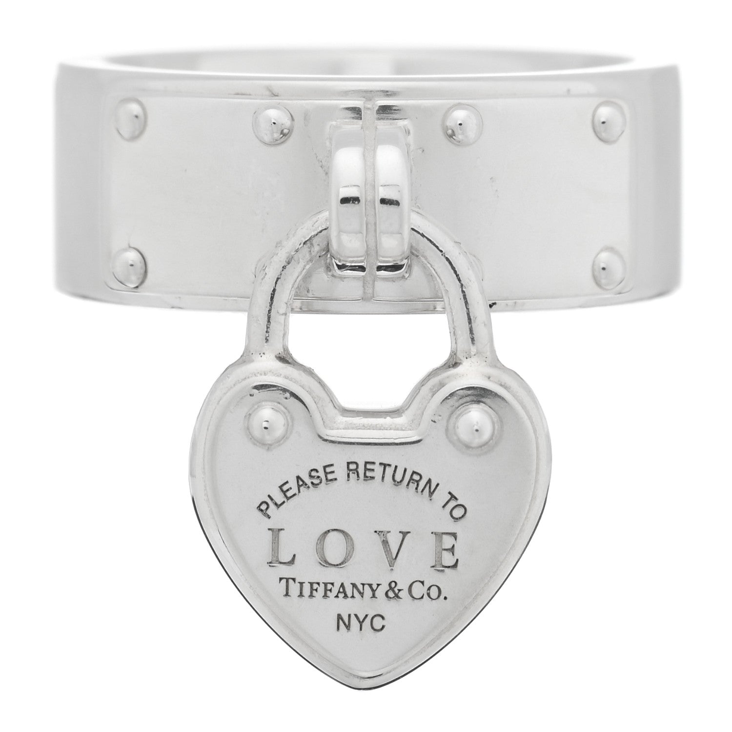 Tiffany Sterling Silver Return To Tiffany Lock Love Ring 46 3.75