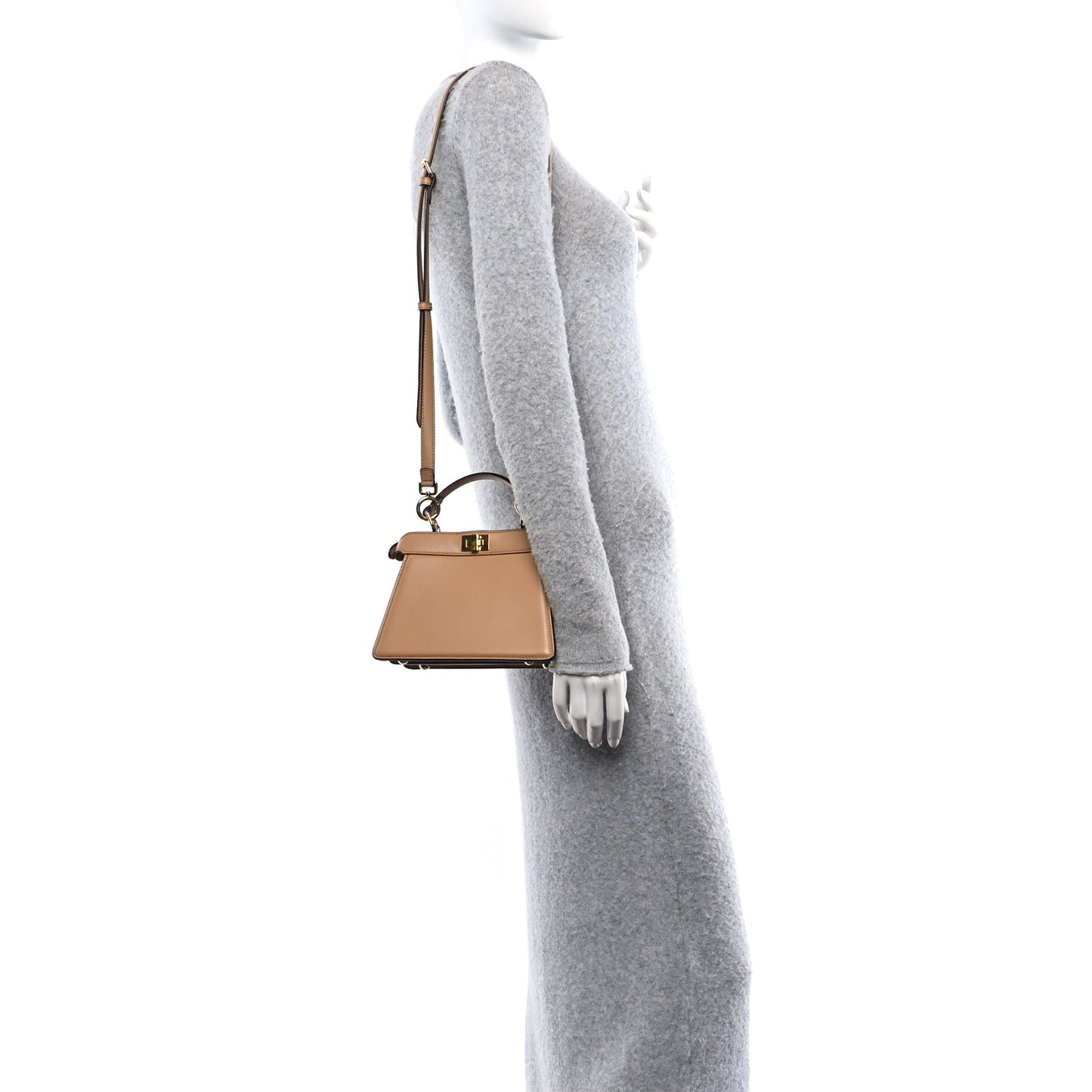 Shiny Nappa Petite Peekaboo I SEE U Satchel Miele Scuro