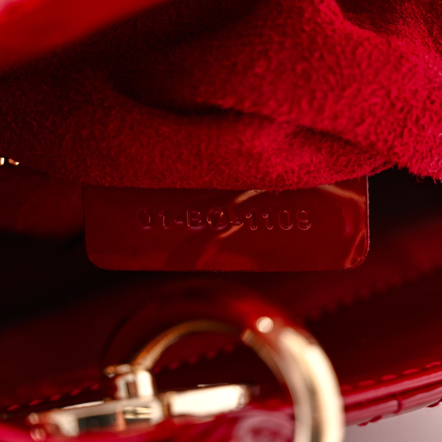 Christian Dior Patent Cannage Mini Lady Dior Red 7 of 10