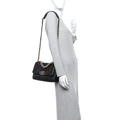 Chanel Goatskin Quilted Medium Chanel 19 Flap Black 2 of 10