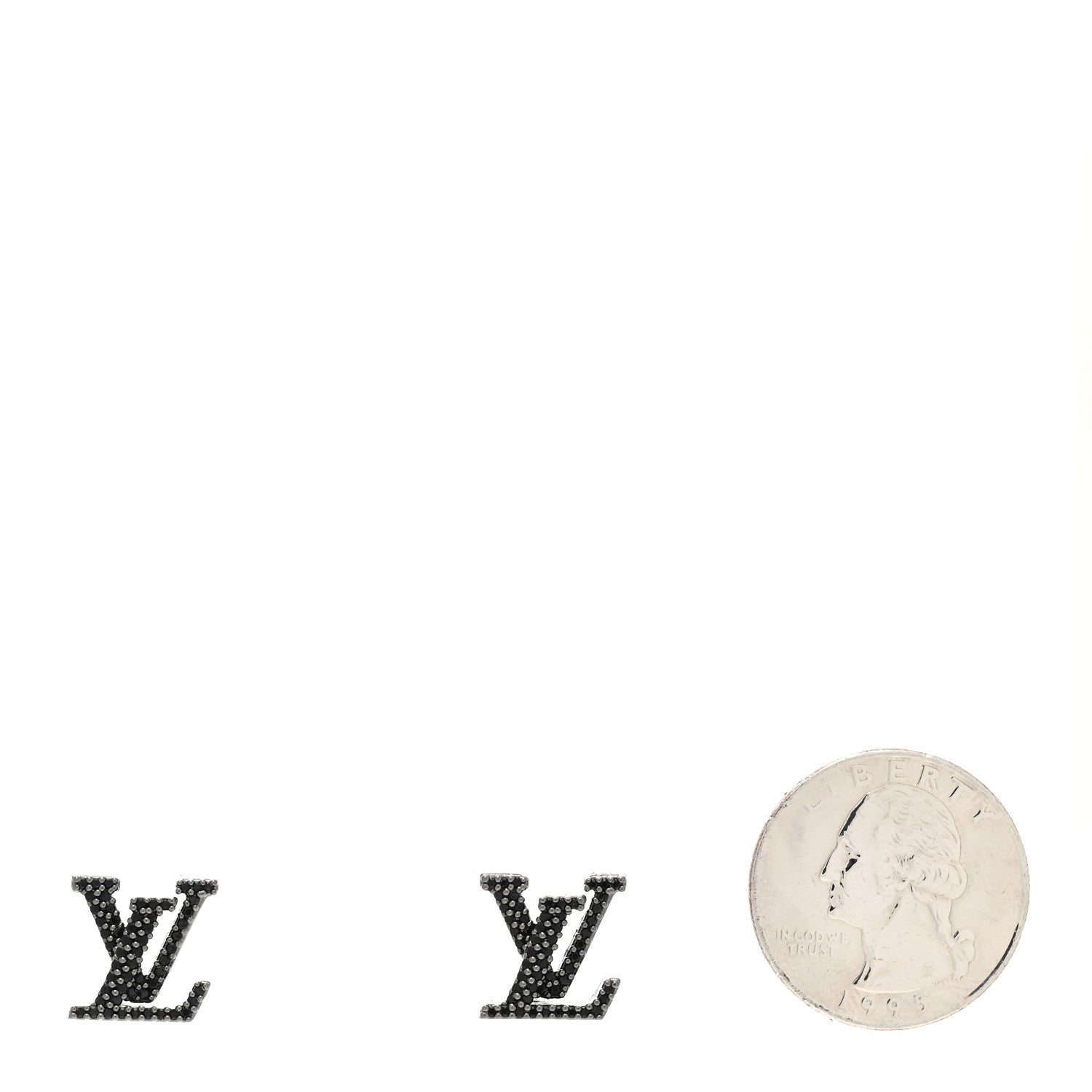 Louis Vuitton Metal Crystal LV Iconic Earrings Black Dore 2 of 5