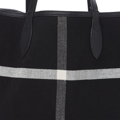 Burberry Coated Canvas Mega Check Medium Doodle Tote Black White 16 of 16