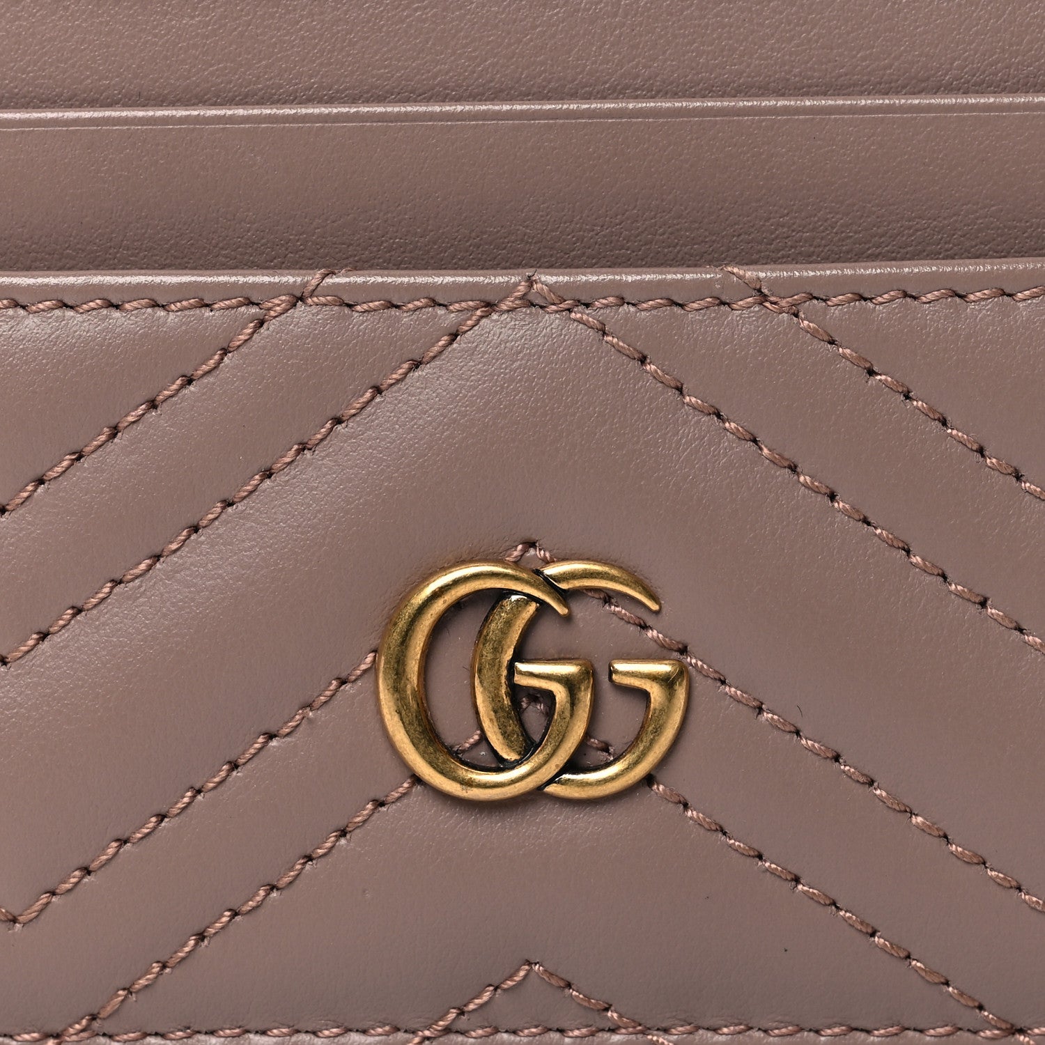 Gucci Calfskin Matelasse GG Marmont Card Holder Porcelain Rose 7 of 11