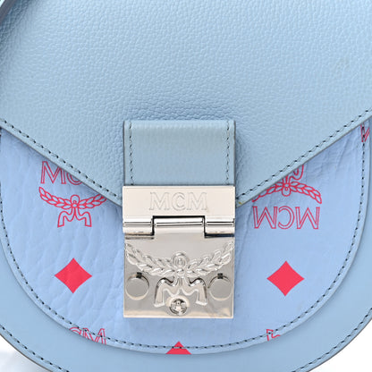 MCM Visetos Mini Patricia Crossbody Bag Light Blue Red 8 of 12