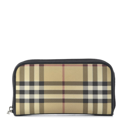 Burberry Vintage Check Elmore Zip Around Wallet Black 1 of 9