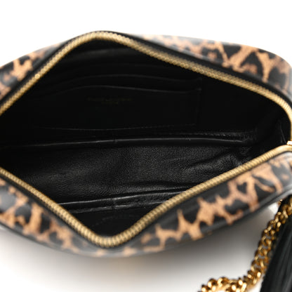 Saint Laurent Calfskin Heart Leopard Print Monogram Mini Lou Camera Bag Toffee 5 of 8