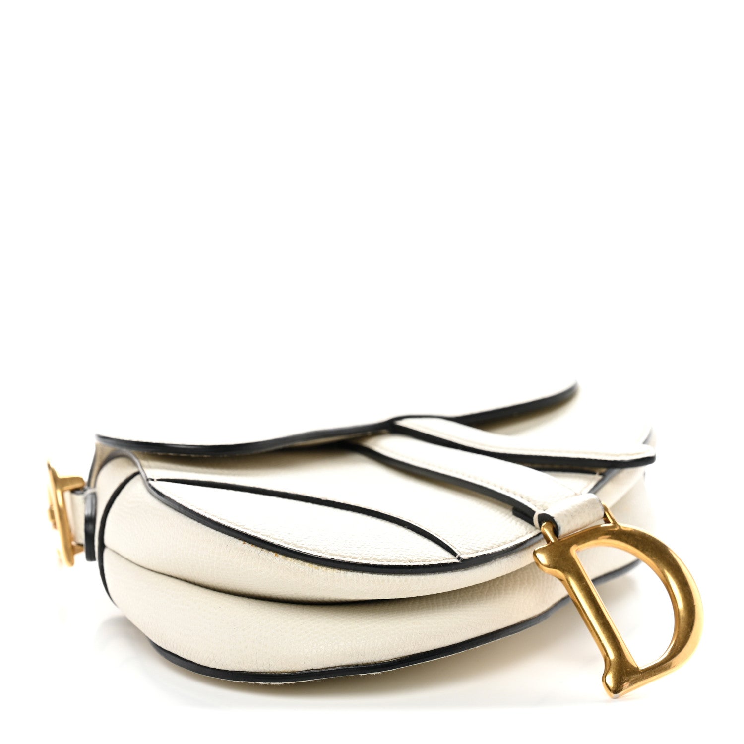 Christian Dior Grained Calfskin Mini Saddle Bag White 4 of 12