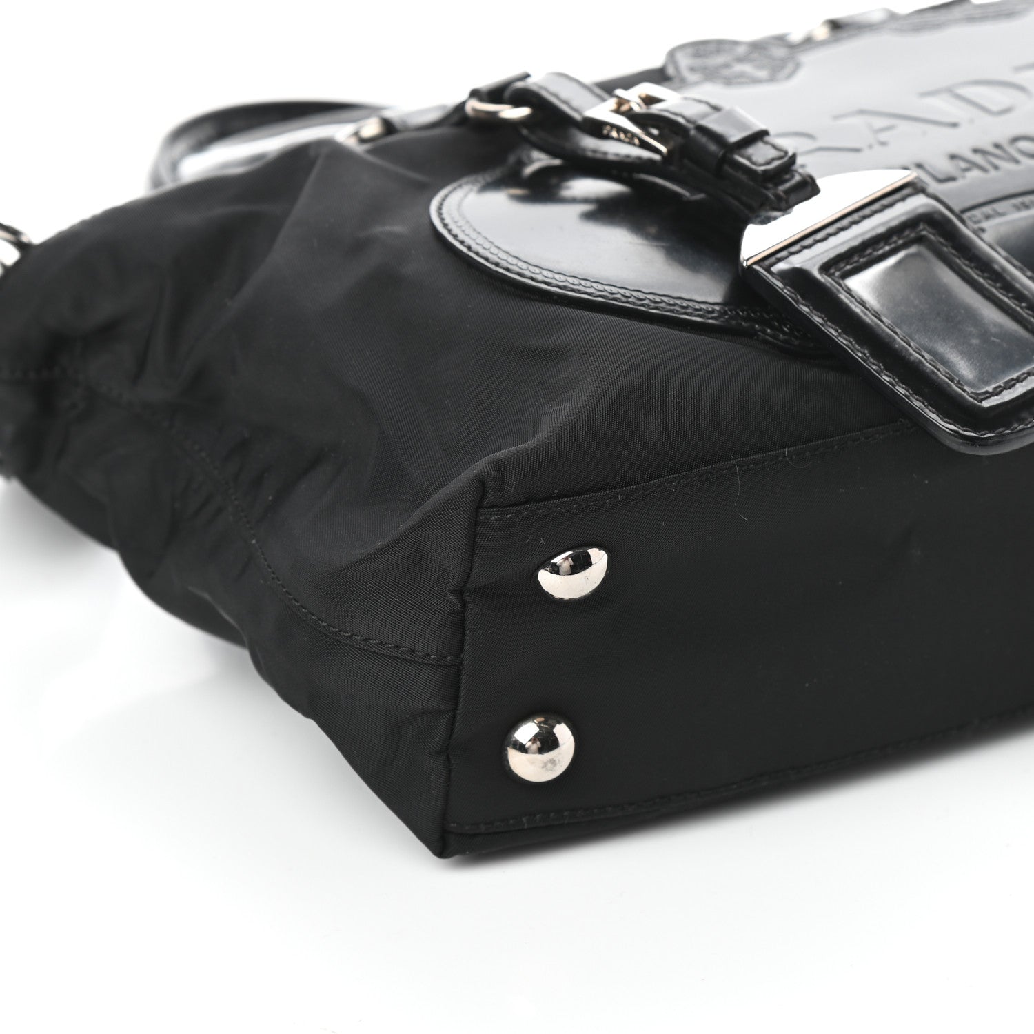 Prada Tessuto Nylon Spazzolato Logo Tote Black 8 of 9