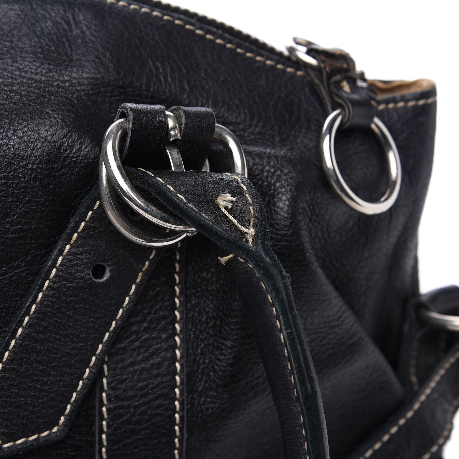 Prada Calfskin Wrapping Satchel Bag Black 12 of 16