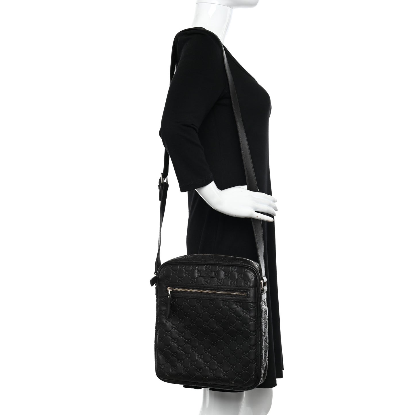 Guccissima Flat Messenger Bag Dark Brown