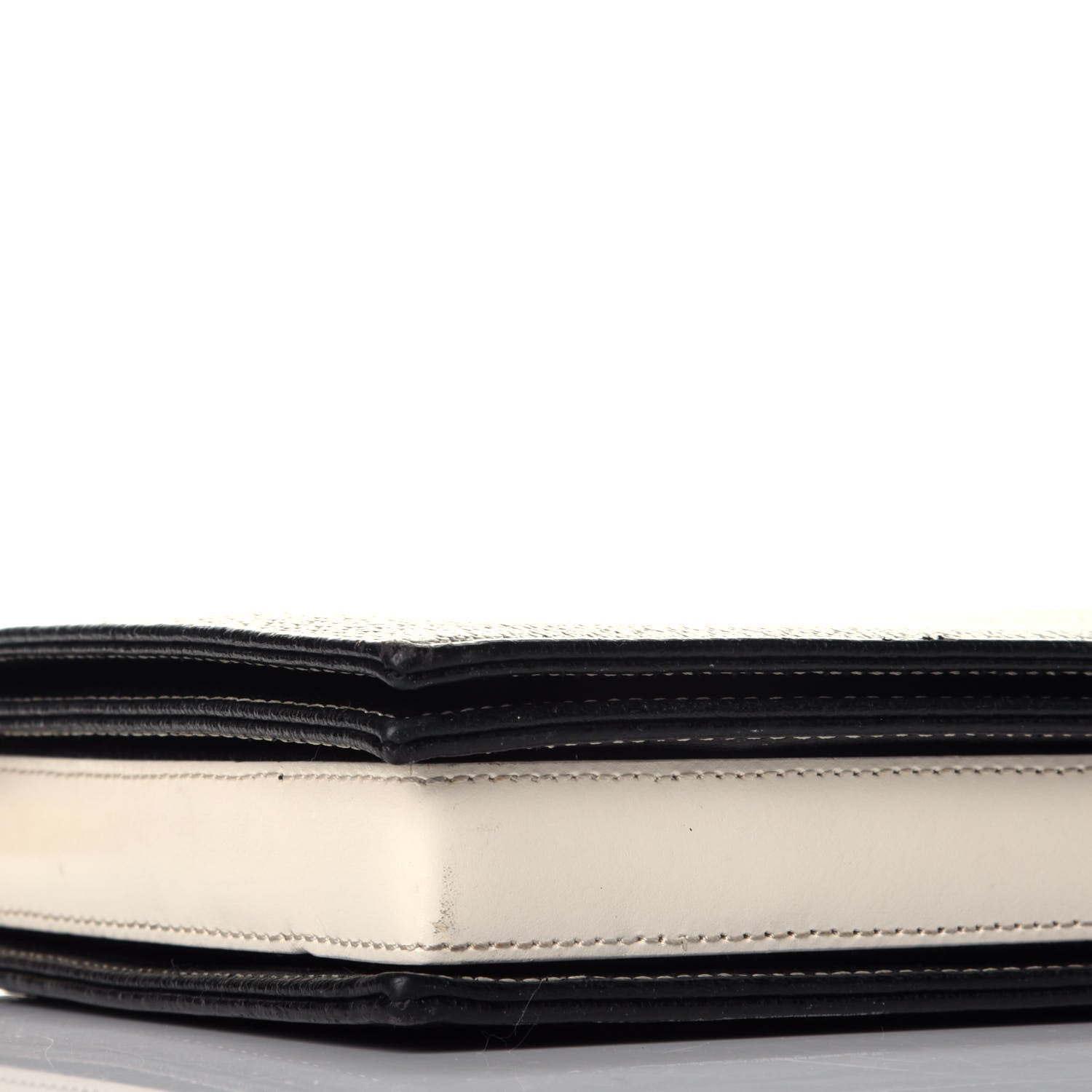 Fendi Calfskin Shoulder Bag Black White 7 of 9