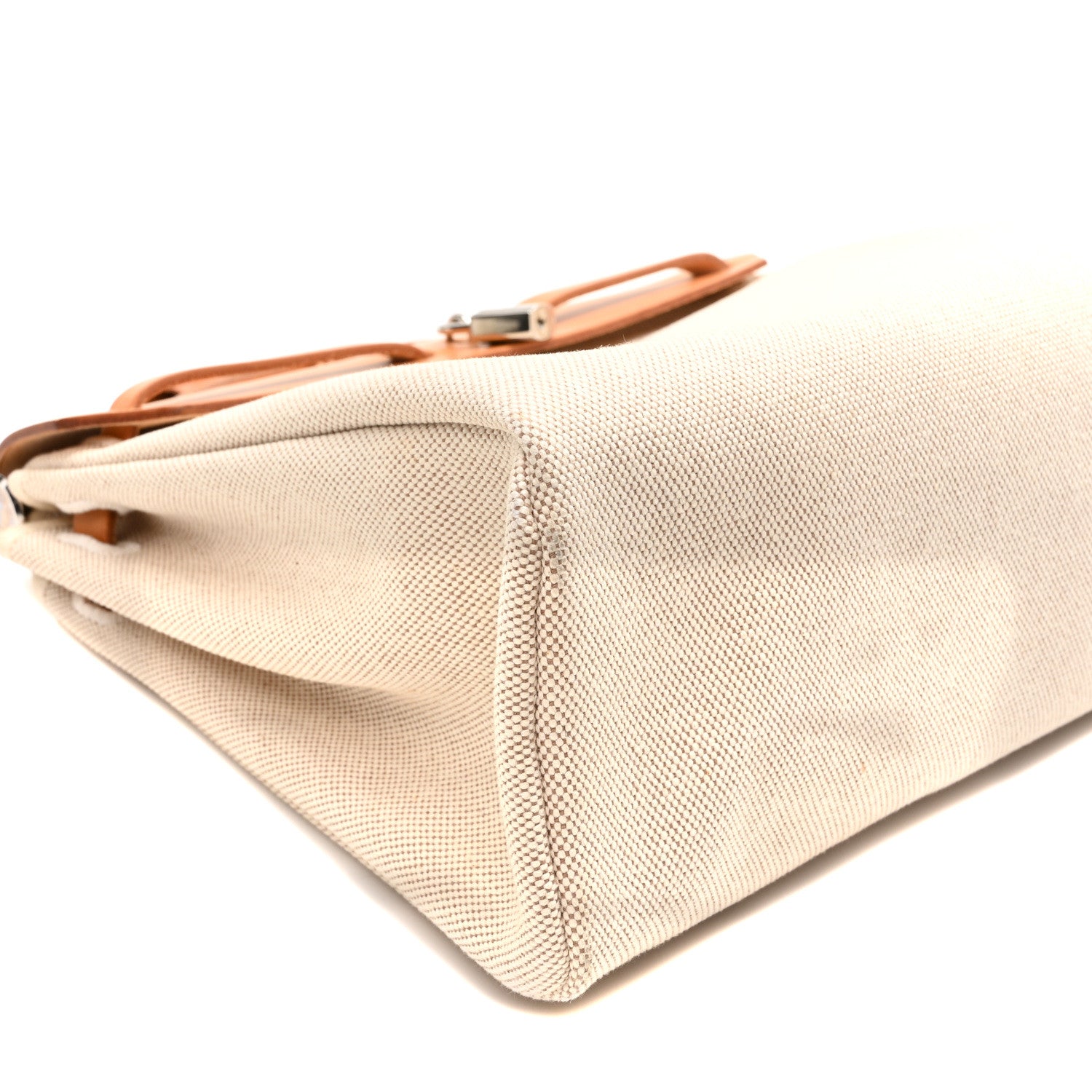 Hermes Toile Vache Calfskin Herbag 30 PM Black Natural 11 of 12