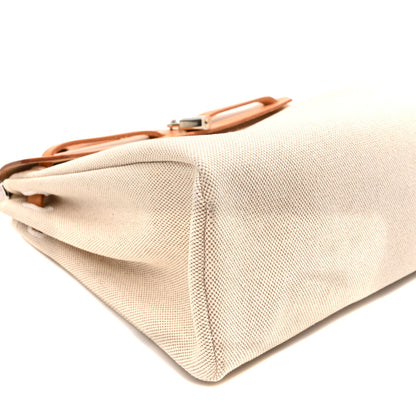 Hermes Toile Vache Calfskin Herbag 30 PM Black Natural 11 of 12
