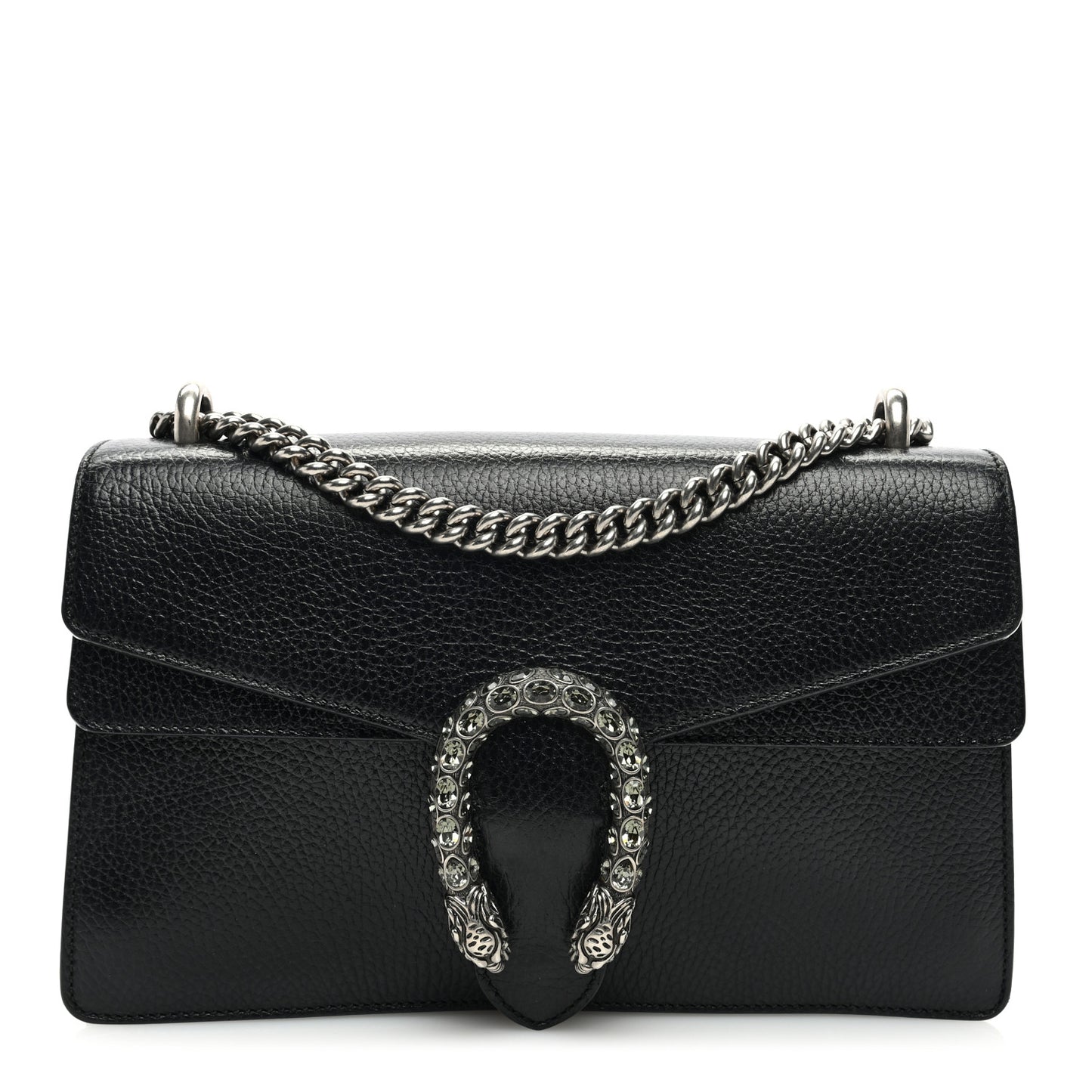 Pebbled Calfskin Small Dionysus Shoulder Bag Black