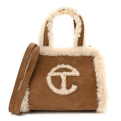 Telfar X UGG Suede Shearling Small Shopping Bag Chestnut 1 of 12