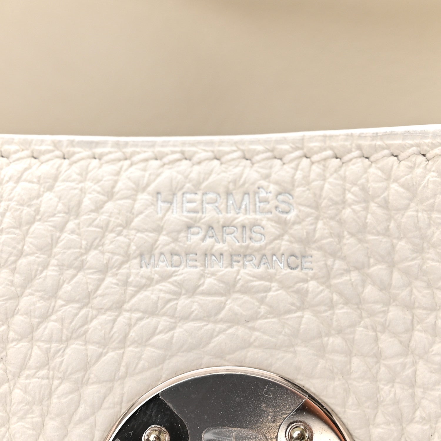 Hermes Taurillon Clemence Lindy 30 White 6 of 12