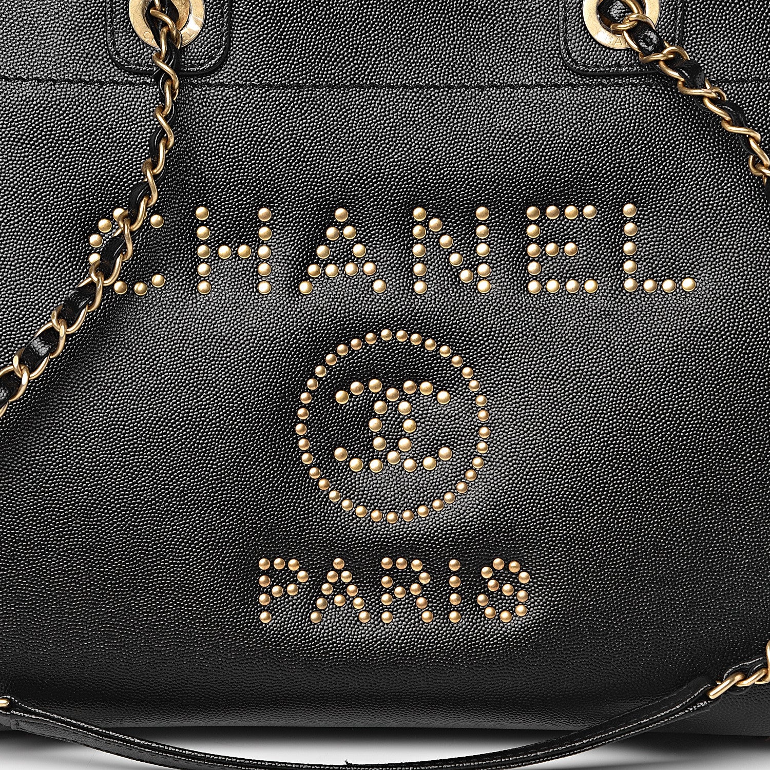Chanel Caviar Small Studded Deauville Tote Black 11 of 12