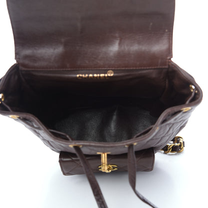 Chanel Lambskin Quilted Backpack Brown 4 of 16