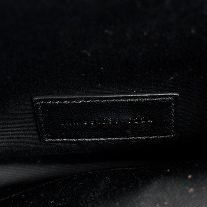 Saint Laurent Grain De Poudre Textured Mixed Matelasse Triquilt Monogram Clutch Black 7 of 8