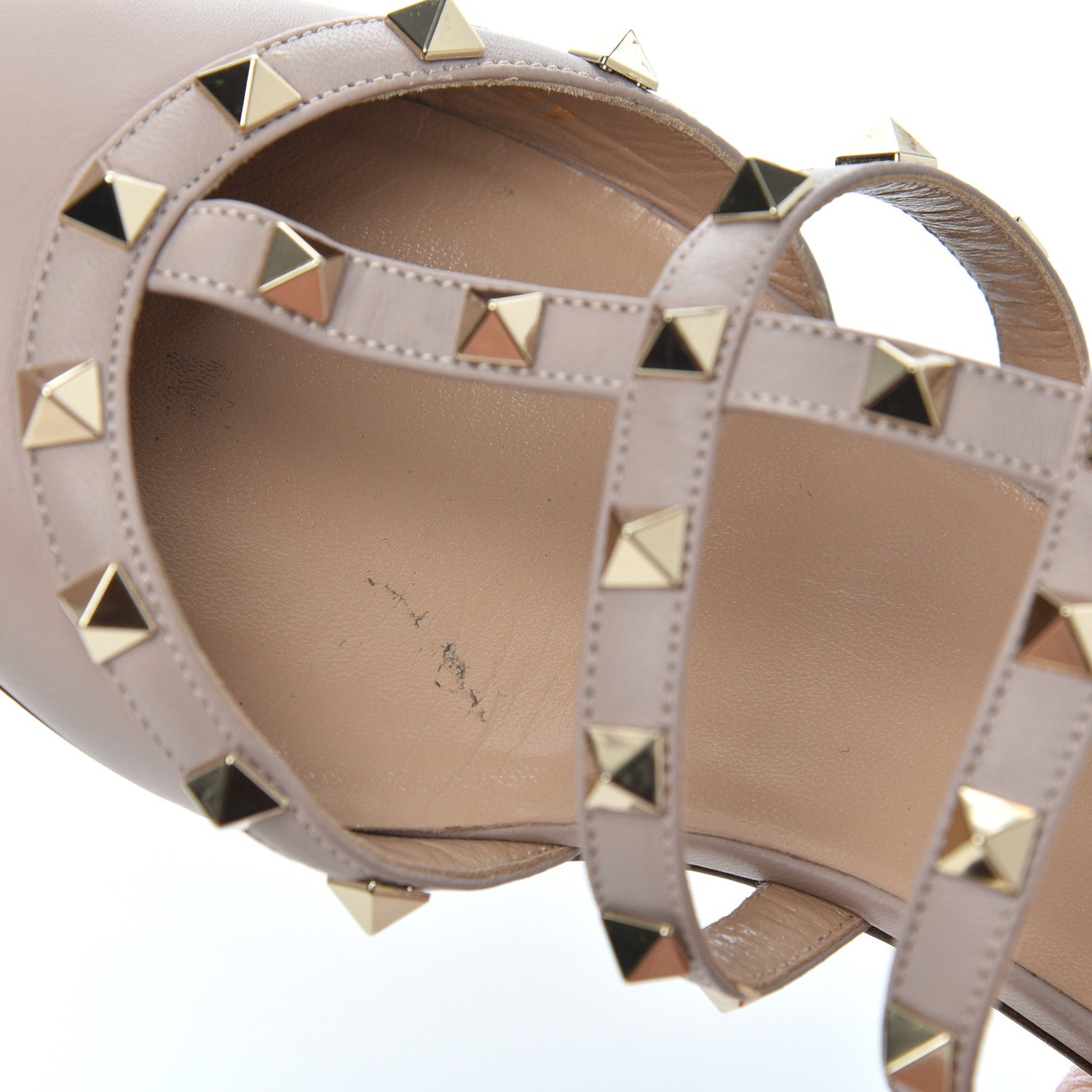Valentino Garavani Nappa Rockstud Flat Cage Mules 39 Poudre 21 of 22