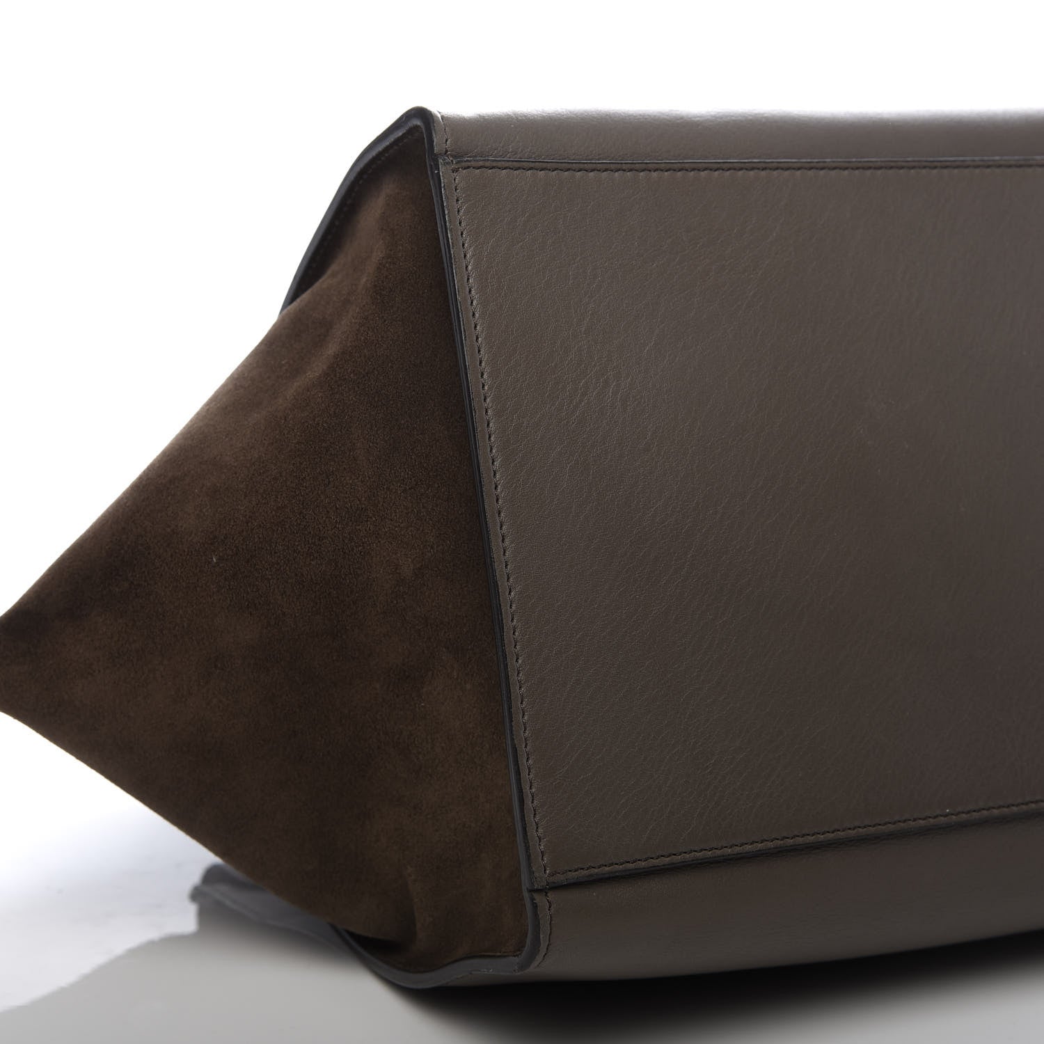 Celine Calfskin Suede Large Tri-Color Trapeze Granite 6 of 13