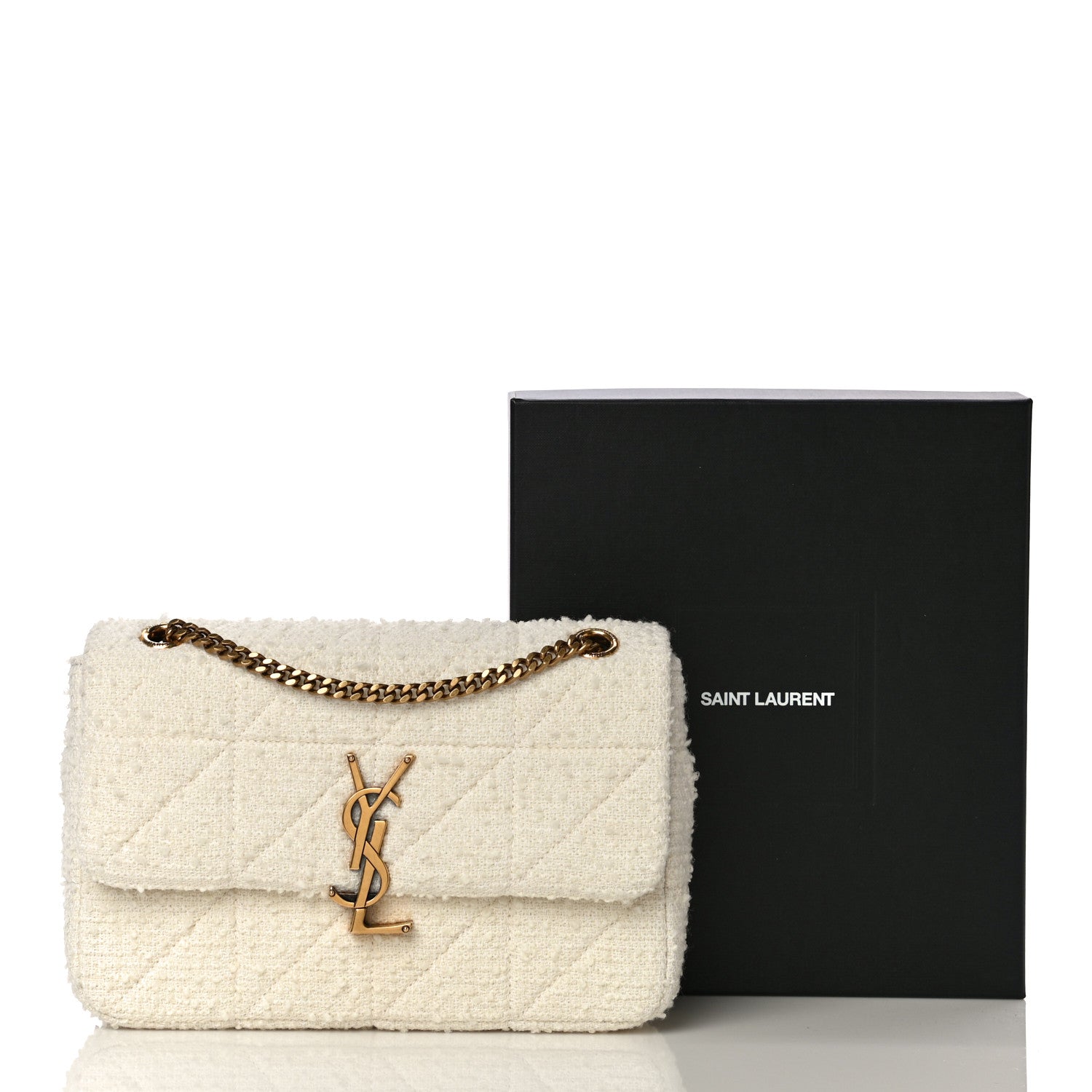 Saint Laurent Boucle Tweed Monogram Medium Jamie White 11 of 11