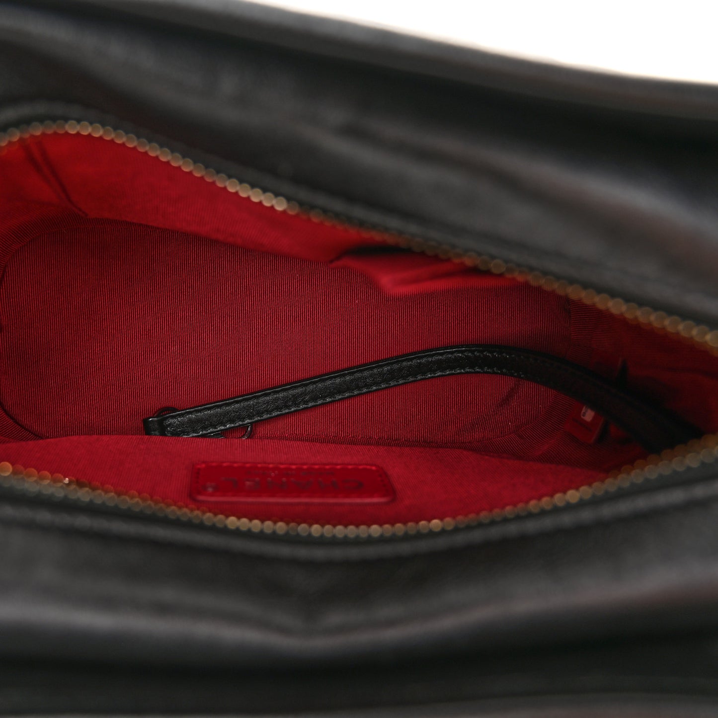 Aged Calfskin Quilted Small Gabrielle Hobo Black
