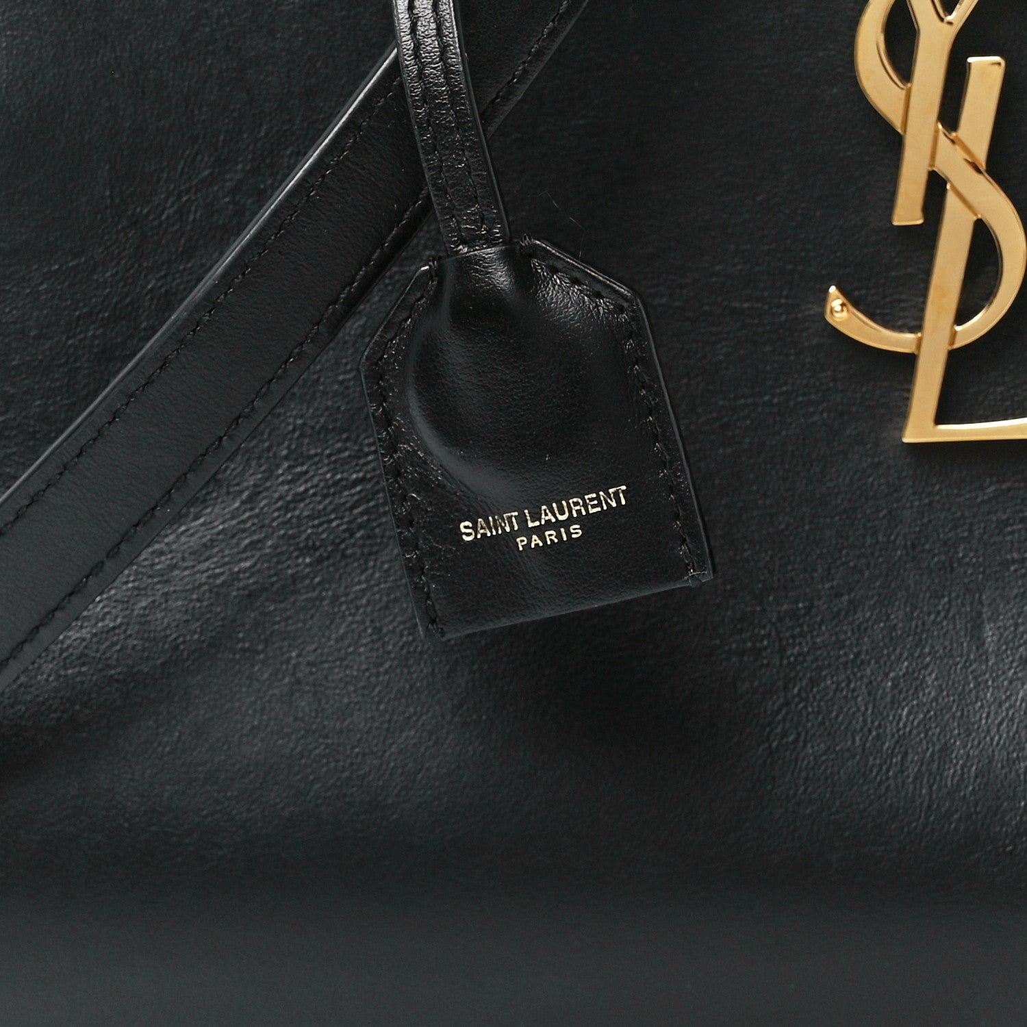 Saint Laurent Calfskin Monogram Baby Cabas Black 9 of 13