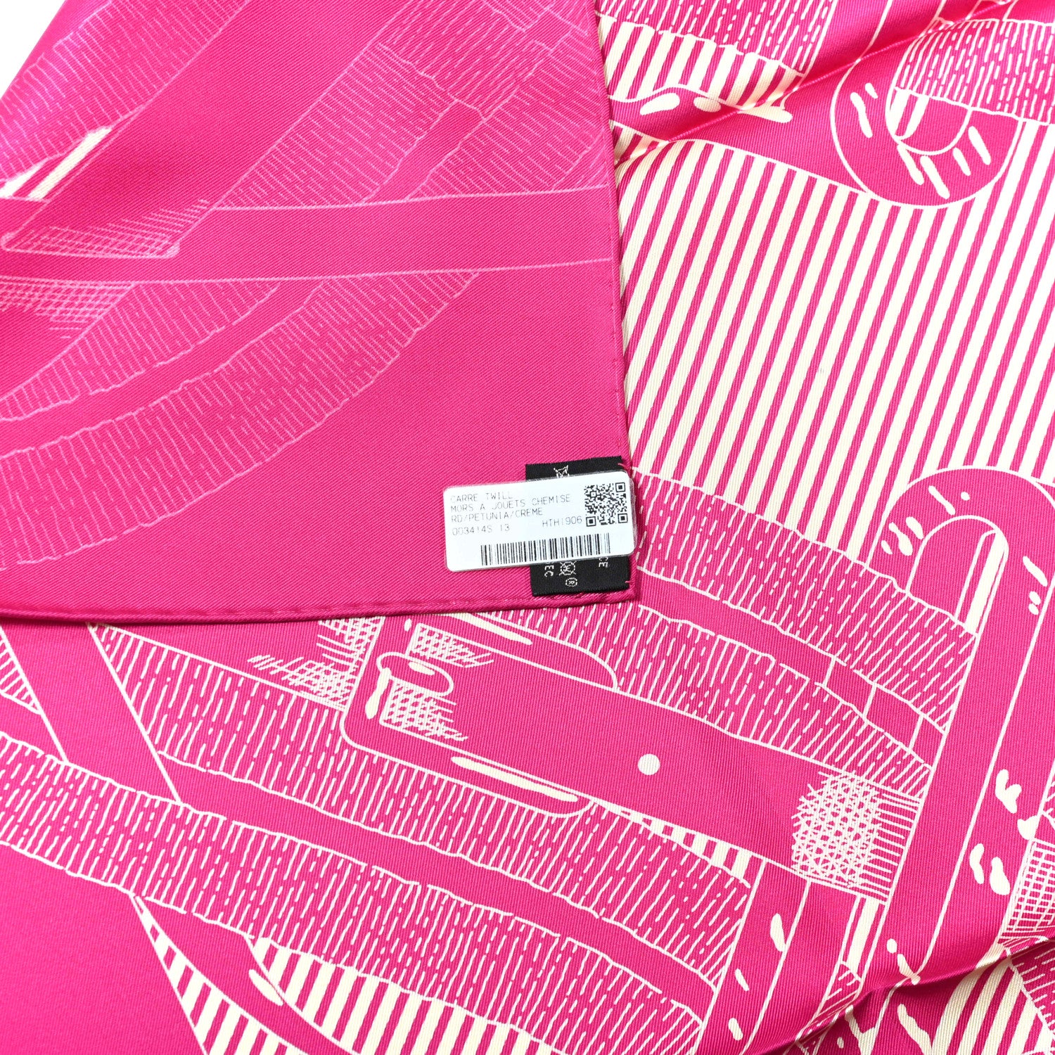 Hermes Silk Mors A Jouets Chemise Scarf 90 Petunia Creme 2 of 5