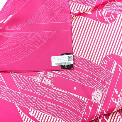Hermes Silk Mors A Jouets Chemise Scarf 90 Petunia Creme 2 of 5