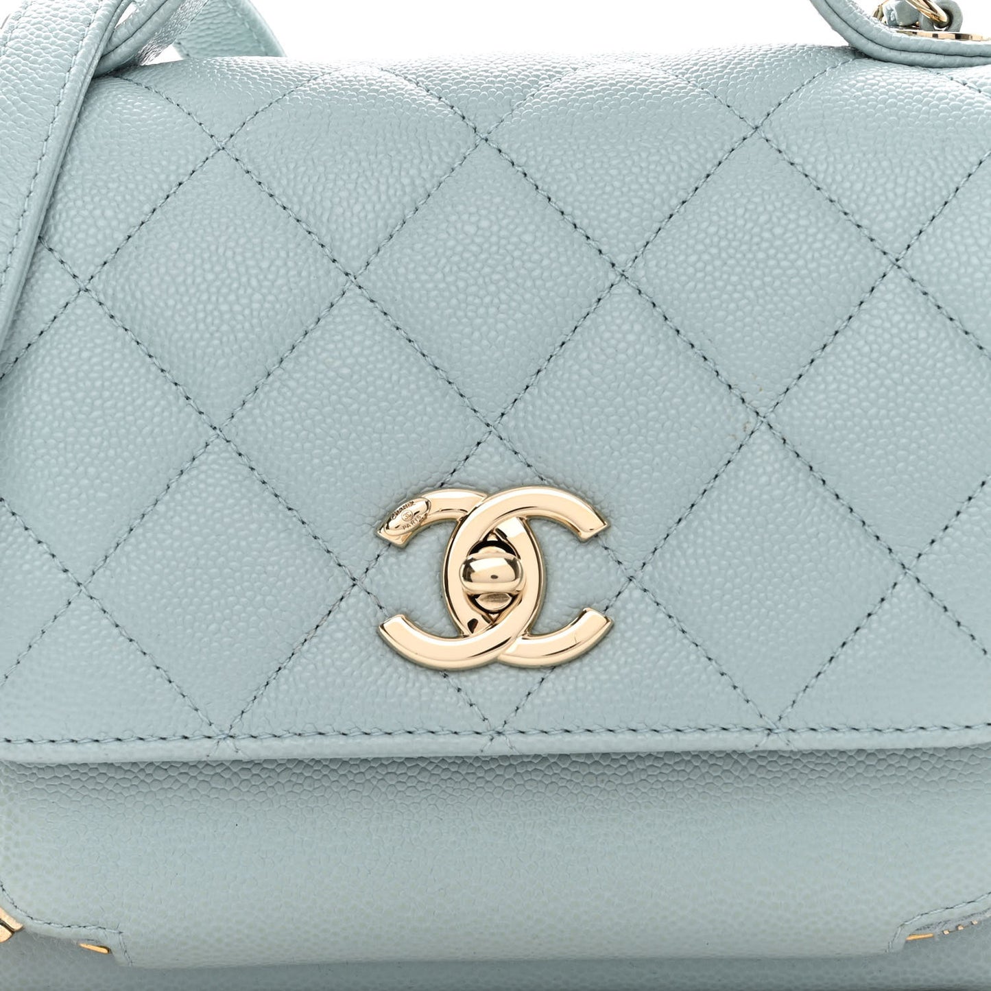 Caviar Quilted Small Business Affinity Flap Blue