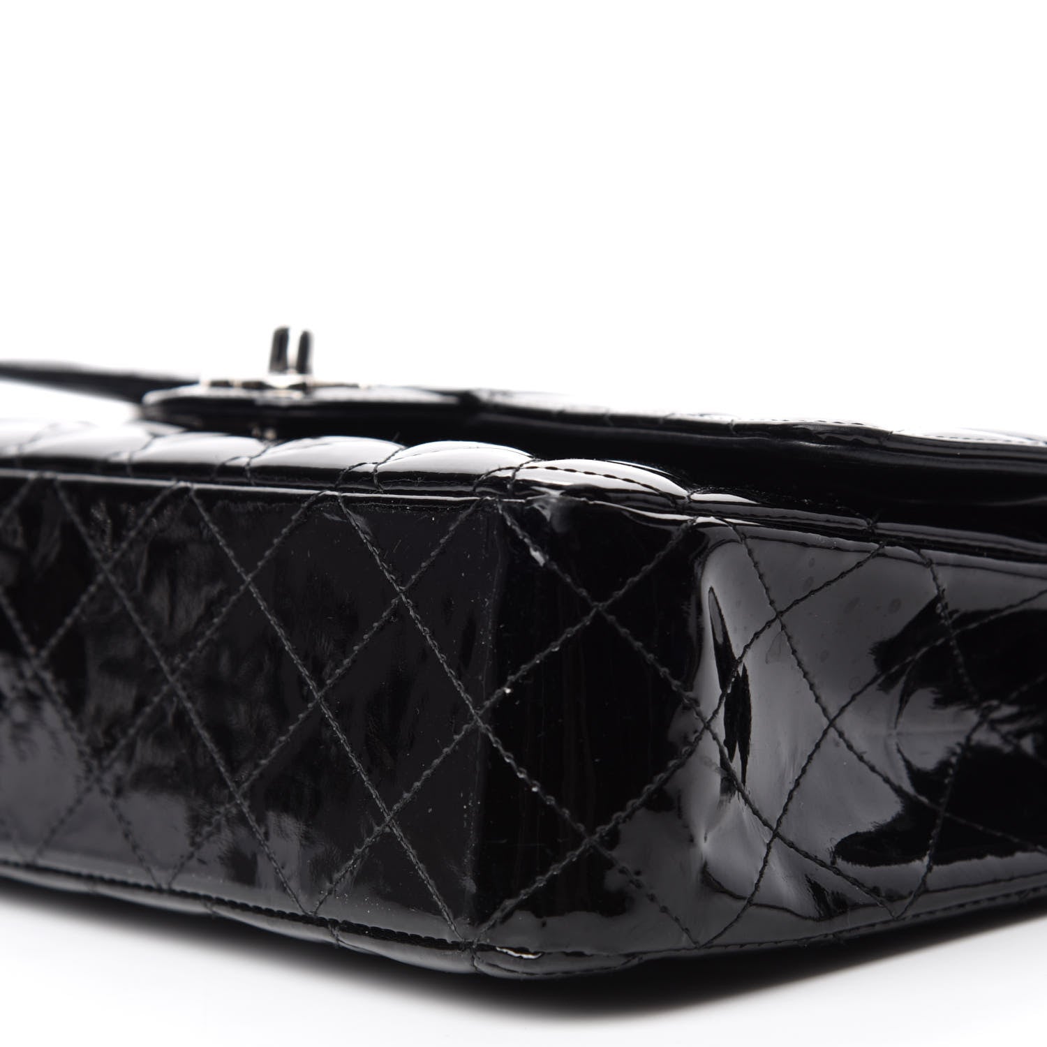 Chanel Patent Quilted Medium Double Flap Black 7 of 19