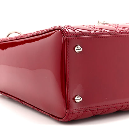 Christian Dior Patent Cannage Medium Lady Dior Red 9 of 10