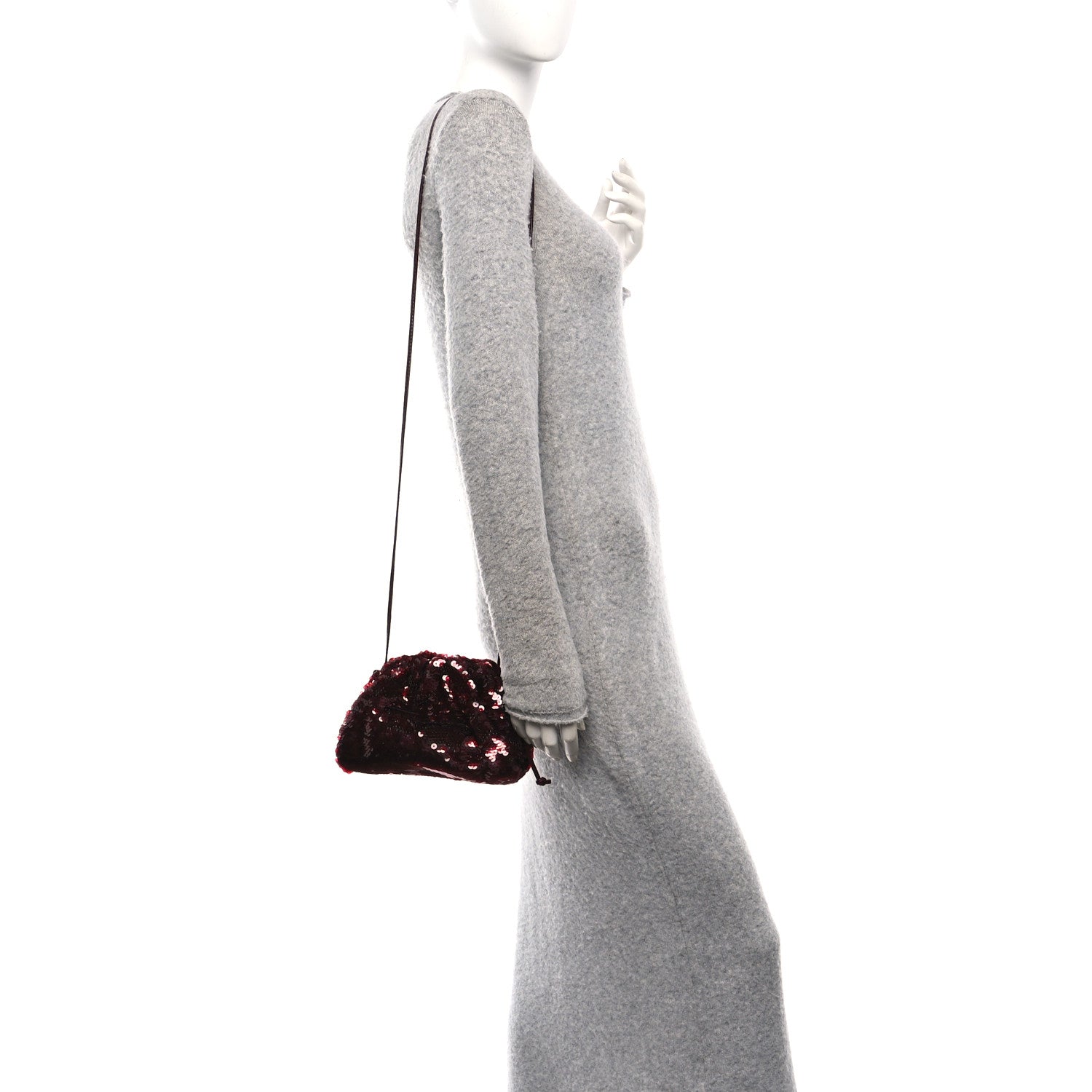 Bottega Veneta Sequin The Mini Pouch Barolo 2 of 11
