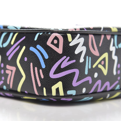 Saint Laurent Grain De Poudre Medium Classic Monogram Multicolor Graphic Print Lou Camera Bag Black 7 of 9
