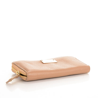 Jimmy Choo Grainy Calfskin Rush Wallet Clutch Nude 4 of 12