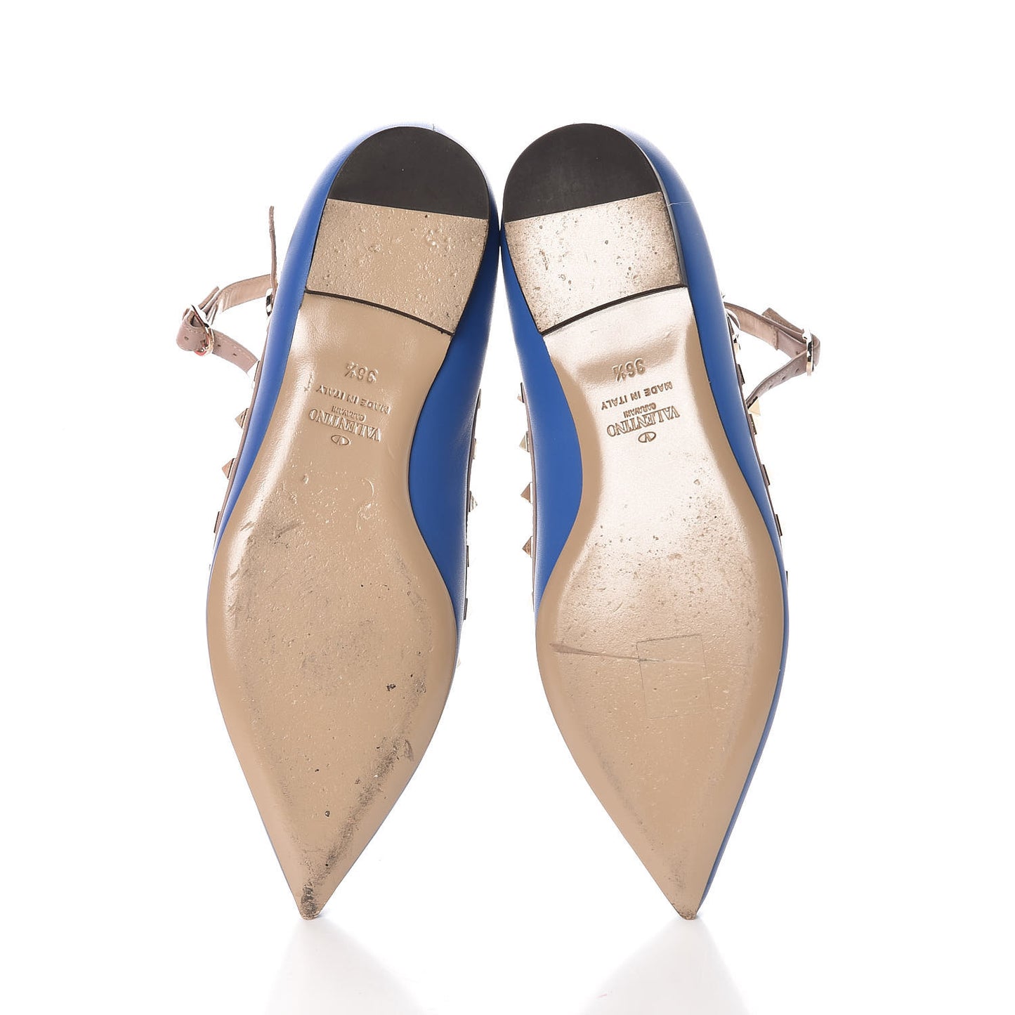 Nappa Rockstud Cage Ballerina Flats 36.5 Light Sapphire Poudre