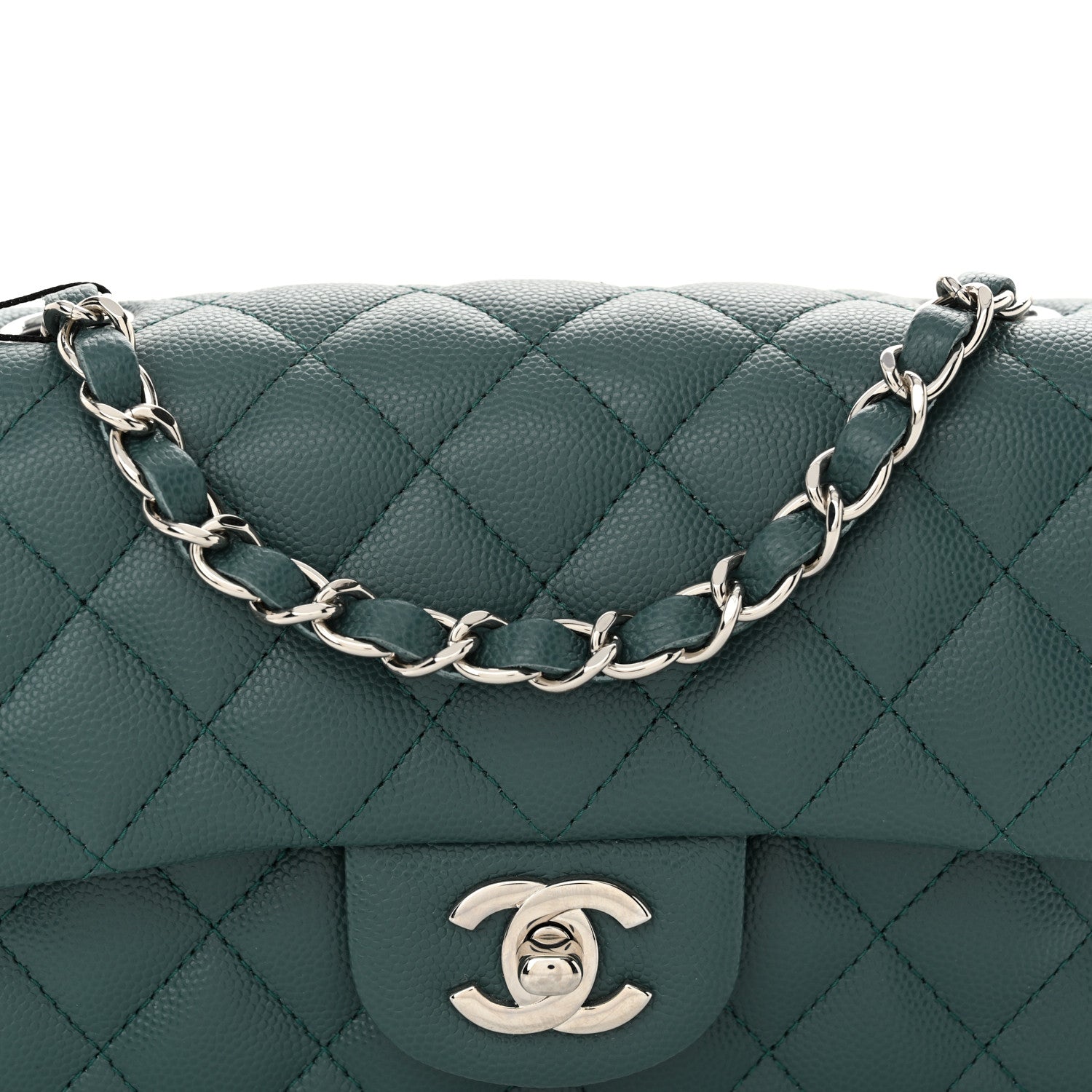 Chanel Caviar Quilted Mini Rectangular Flap Dark Turquoise 7 of 10