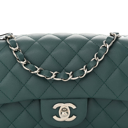 Chanel Caviar Quilted Mini Rectangular Flap Dark Turquoise 7 of 10