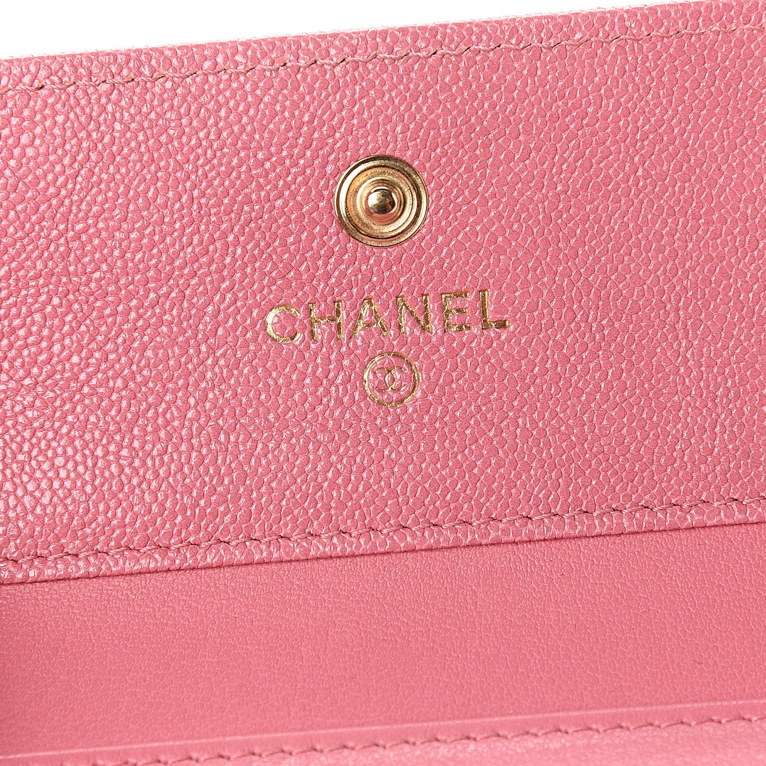 Chanel Iridescent Caviar Chevron Quilted Boy Compact Wallet Dark Pink 5 of 14
