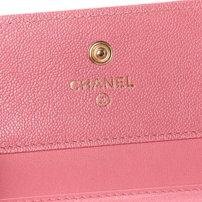 Chanel Iridescent Caviar Chevron Quilted Boy Compact Wallet Dark Pink 5 of 14