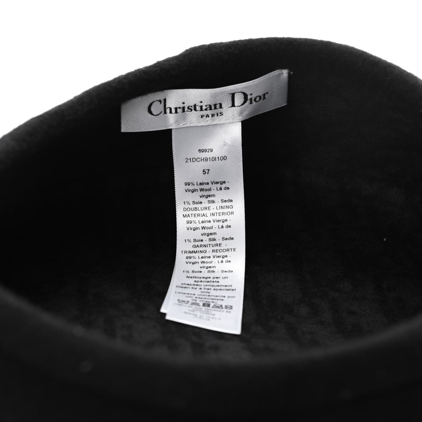 Wool Oblique Reversible Chic Beret 57 Black