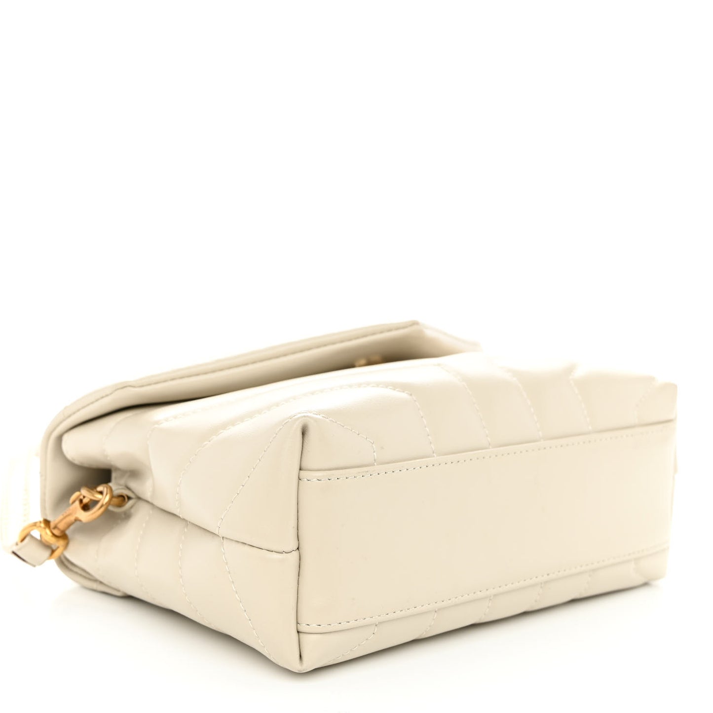 Calfskin Y Quilted Monogram Toy Loulou Crossbody Bag Blanc Vintage