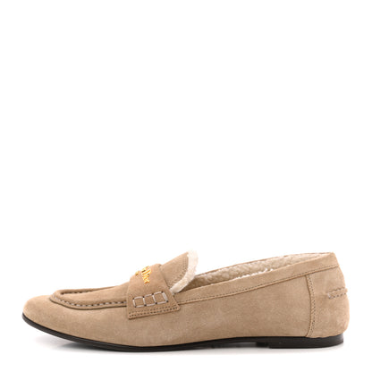 Christian Dior Suede Calfskin Shearling DiorAlps Dior Boy Loafers 38.5 Rope Beige 1 of 11